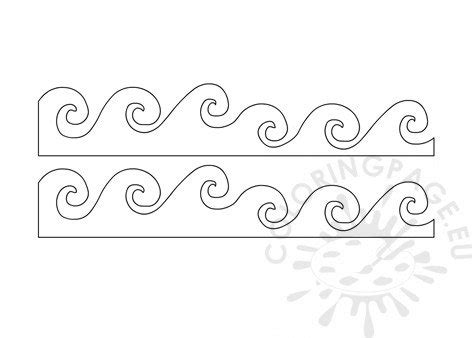 sea waves template coloring page