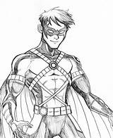 Superhero Drawing Nightwing Batman Robin Drawings Coloring Pages Dc Red Sketch Cartoon Comic Hood Getdrawings Choose Board Sketchite sketch template