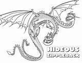 Coloring Pages Dragon Train Nightmare Monstrous sketch template