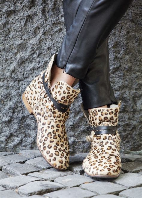 nieuwe enkellaarsjes handgemaakte luipaard laarsjes   dier afdruk mode laarzen en schoenen