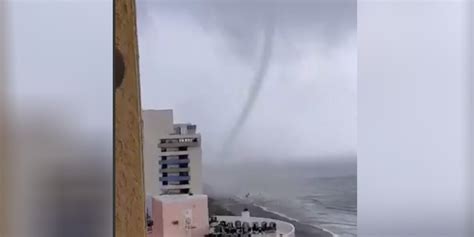 tornado touches down in myrtle beach sends beach chairs