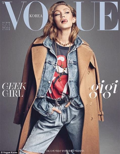 Gigi Hadid Graces Two Covers Of Vogue Korea Daily Mail