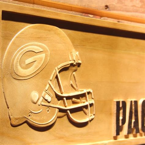 Green Bay Packers Helmet Wood Sign Neon Sign Led Sign Shop What