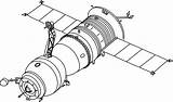 Satellite Drawing Clip Spacecraft Space Weather Clipart Vector Satellites Nasa Transparent Svg Soyuz Sputnik Gps Facts Outline Background Soviet Program sketch template
