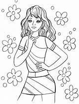 Coloring Pages Girls Cartoon Kids sketch template
