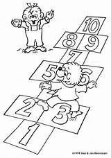 Coloring Pages Hopscotch Berenstain Bears Bear Playing Brother Kids Sister Count Learn Book Colouring Color Sheets Activity Berenstainbears Place Choose sketch template