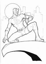 Daredevil Coloring Superheroes Drawing Kb sketch template