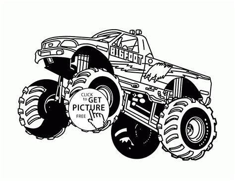 bigfoot monster truck coloring pages   goodimgco