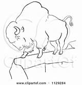 Bison Clipart Cliff Cartoon Outlined Coloring Picsburg Resting Vector Royalty Clipground Preview sketch template