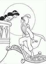 Coloring Aladdin Pages Disney Jasmine Princess Popular sketch template