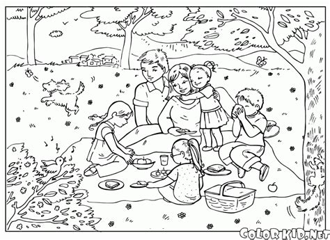coloring page picnic