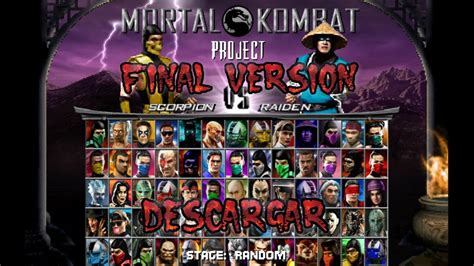 Mortal Kombat Project M U G E N Final Version Descargar