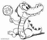Coloring Pages Baby Crocodiles Kids Printable Color sketch template