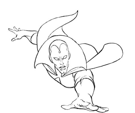marvel vision coloring page sketch coloring page