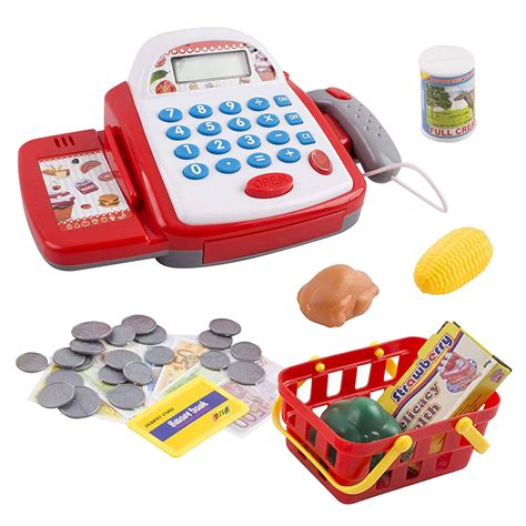 buy vokodo toy cash register  functional calculator grocery store