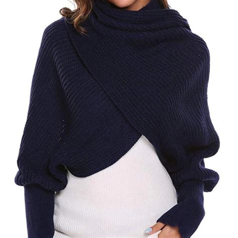 Trendy Knitted Sweater Scarf With Sleeves Odell S House