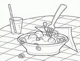 Spaghetti Colorear Meatballs sketch template
