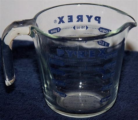 Rare Vintage Pyrex Corning Blue Lettering 2 Cups 16 Oz Measuring Cup 5