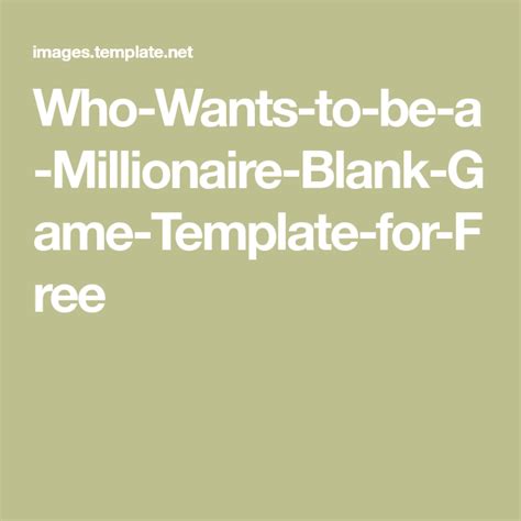 millionaire blank game template   powerpoint