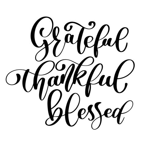 typographic vector quote thankful grateful blessed decorated hand drawn
