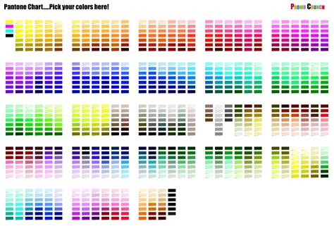 pantone pms color matching chart