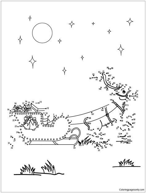 reindeer  sleigh coloring page  coloring pages
