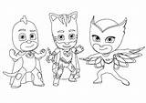 Pj Masks Coloring Kids Pages Children Characters Funny sketch template