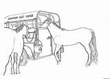 Coloring Horse Pages Trailer Horses Realistic Color Rodeo Printable Drawing Jumping Girl Race Schleich Cowgirl Show Cowboy Racing Barrel Two sketch template