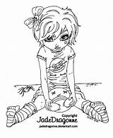 Coloring Pages Gothic Doll Adults Jadedragonne Fairy Goth Printable Adult Jade Deviantart Dragonne Chibi Girl Lineart Color Anime Dark Google sketch template
