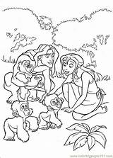 Tarzan Coloring Pages Printable Color Cartoons Disney sketch template
