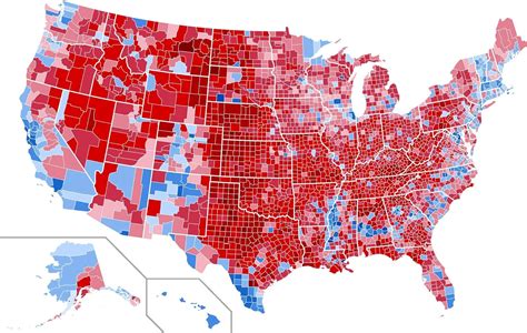 map file united states presidential election results  county  extraordinary  map red