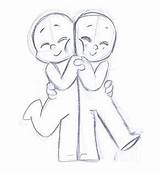 Chibi Dibujos Bocetos Bases Hugging Personajes Bonitos Abrazados Tegning References Boceto Leniproduction Hermanos Artísticos Bff sketch template