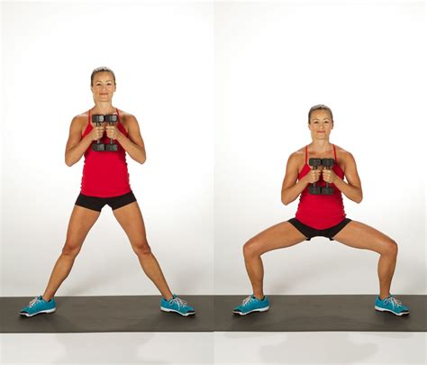 dumbbell sumo squats exercises to get rid of a flat butt popsugar
