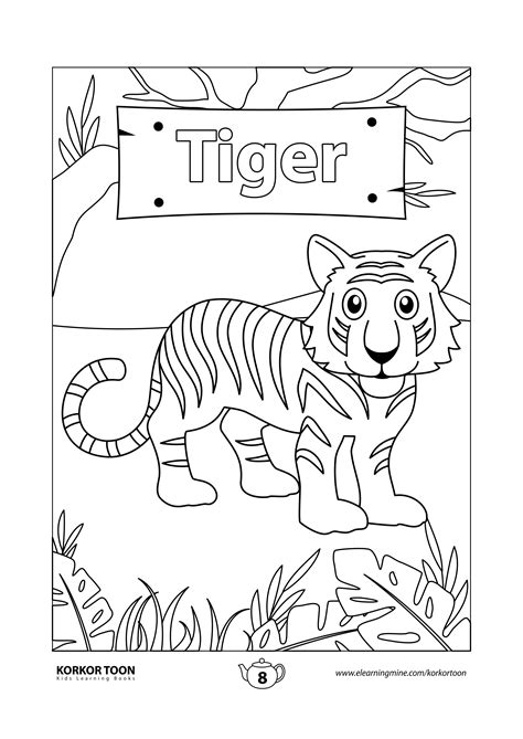 tiger   jungle coloring page