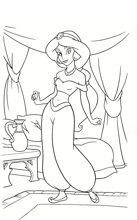 printable jasmine coloring pages disney princess