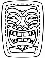 Tiki Mask Template Hawaiian Luau Party Coloring Pages Printable Totem Theme Masks Stencil Birthday Clipart Urbanthreads Crafts Drawing Faces Head sketch template