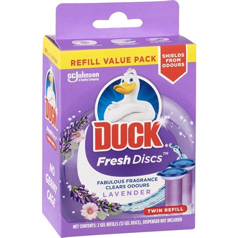 duck fresh discs toilet cleaner lavender refill 36ml x 2 pack woolworths
