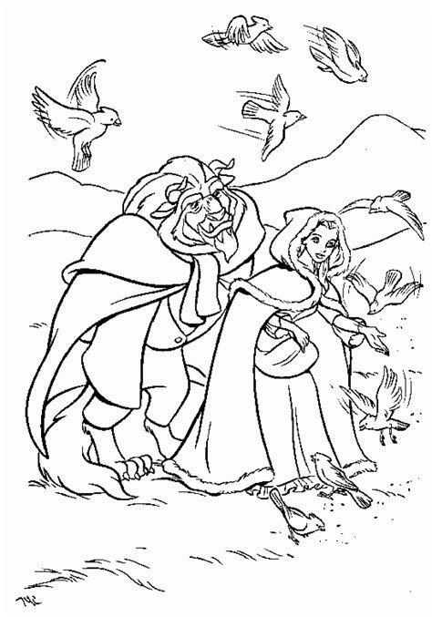 gambar stunning beauty beast coloring book page pictures belle