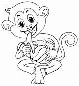 Aap Banaan Monkey Overzicht Eten Dierlijk Dichtbij Lege Signage Illustratie sketch template