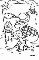 Golf Coloring Pages Berenstain Bears Bear Teach Papa Brother Sister Kids Color Playing sketch template