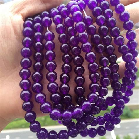 mm natural purple jadeite jade  gemstone jewelry loose beads