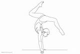 Coloring Gymnastics Balance Pages Beam Printable Kids sketch template