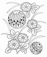 Chrysanthemums sketch template