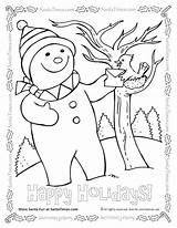 Coloring Holidays Pages Holiday Happy Winter Printable Santa Bird Getcolorings Kids Snowman sketch template