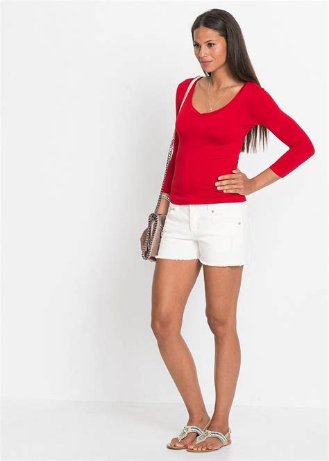 shirt czerwony bonprix sklep navy cap city chic cap sleeves white shorts bermuda shorts