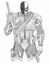 Coloring Deathstroke Deadshot Arkham Origins Sketch Terminator Dibujos sketch template
