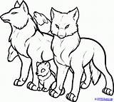 Wolves Coloringhome Dragoart sketch template