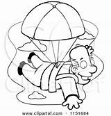 Parachuting Coloring Happy Man Clipart Cartoon Thoman Cory Vector Outlined Pages Skydiving Royalty Rf Getcolorings 2021 sketch template