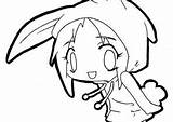 Coloring Pages Anime Cute Coloring4free Bunny Costume Category sketch template