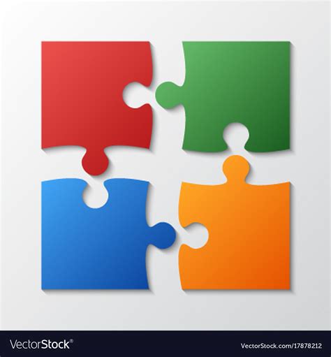 color piece jigsaw puzzle  section vector image